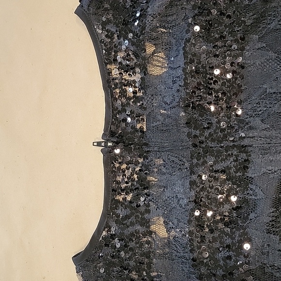Bisou Bisou, Size 8 Sequin, Lace High Low Hem Cocktail Dress, Gently Used Cond. - Picture 15 of 16